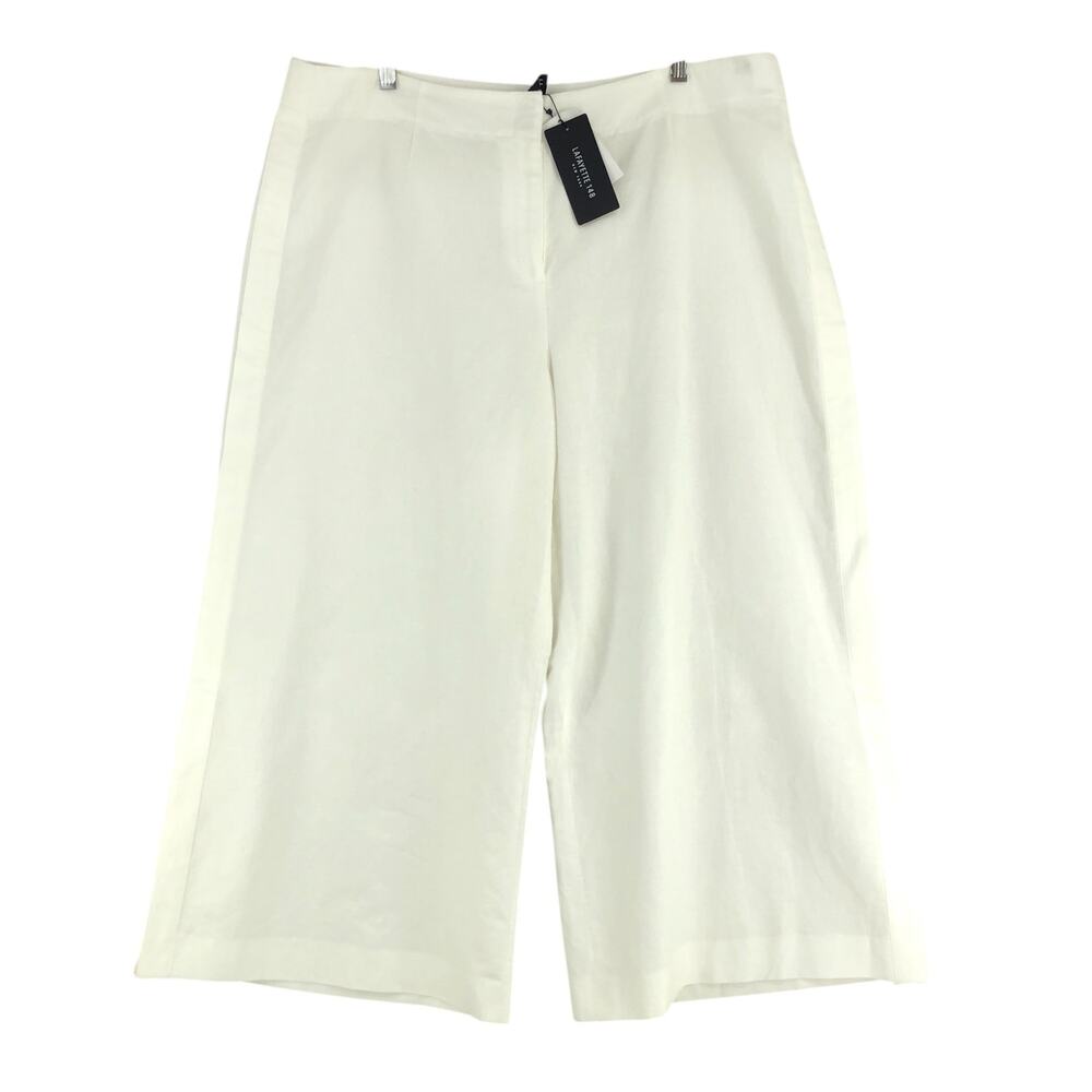 Lafayette 148 New York Womens Size 16 Pants Wide Split Leg Cropped *TINY FLAW